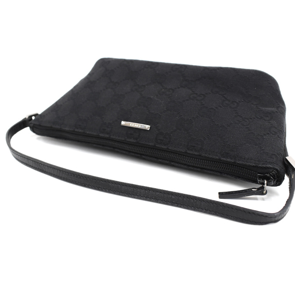 Gucci Accessory Pouch Mini Handbag GG Canvas Leather Black - Picture 7 of 9